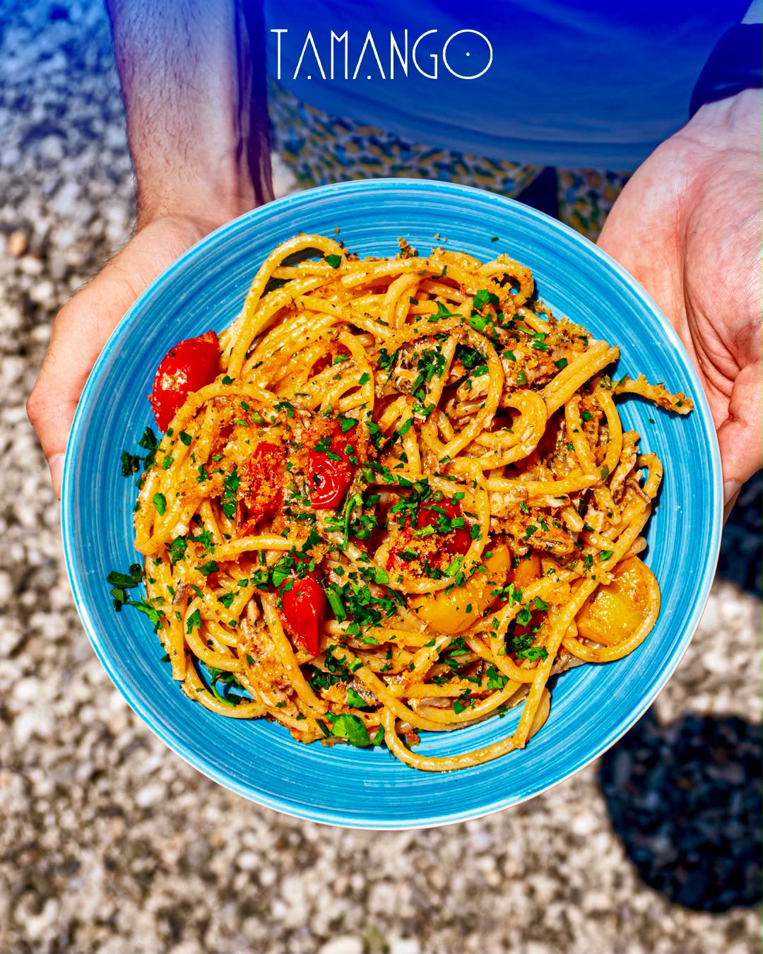 Spaghetti al pomodorino e mollica, il piatto simbolo del Tamango